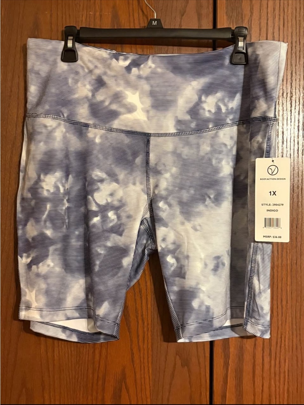 Vogo Design Indigo Tie-Dye High-Rise Bike Shorts 1X
